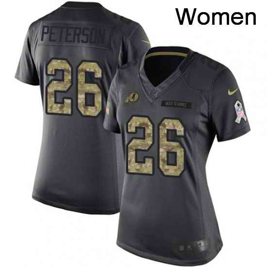Womens Nike Washington Redskins 26 Adrian Peterson Limited Black 2016 Salute to Service NFL Jersey